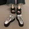 Sandalias de Hada de Moda Estilo Coreano 2026 Verano Nuevas Populares con Lazo Plataforma de Suela Gruesa para Playa para Mujer