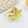 Anillo para servilletas de hoja de arce dorada antigua transfronterizo hebilla para servilletas de hoja anillo para servilletas de hoja venta directa de fábrica