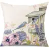 Funda de almohada de lino con estampado de letras de hortensia nueva transfronteriza de Amazon para cojín de sofá de sala de estar en casa, mesita de noche