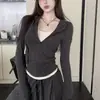 Elegante conjunto de sudadera casual de dos piezas de imitación para mujer, otoño e invierno, para chicas a la moda, con corte relajado, efecto adelgazante y pantalón de pierna ancha, conjunto de dos piezas