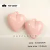 Colgante de Corazón de Color Sólido Acrílico DIY Hecho a Mano Cadena para Teléfono con Cuentas Accesorios para Colgar en Bolsos No se Desvanece
