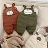 Calça com Suspensório Bebê Inverno Animal Cartoon Fofo Meninos e Meninas Calça de Algodão Grossa Outono e Inverno Roupa Externa Quente Calça