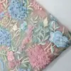 Novo Vestido Bordado Primavera e Verão Cheongsam Tecido Bordado Ponto Bordado Manual com Miçangas Tecido Bordado