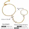 Pulseira de Aço Inoxidável Cruzada Fashionável Tendência Estilo Ins Corrente para Dorso da Mão Cravejada com Zircônia Banhada a Ouro 18K Real À Prova d'Água Resistente à Descoloração Joia para Mão