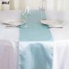 Fabricante Personalizado Estilo Europeo Sencillo Color Sólido Satín Caminos de Mesa para Decoración de Bodas de Hotel, Camino de Mesa de Satín de Seda de Hielo