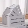 Cesta de almacenamiento para decoración de exhibición de supermercado caja de almacenamiento de madera caja de madera caja con marco de madera caja de almacenamiento caja de madera rústica envejecida