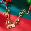 Set de Collar y Pulsera Navideño Nuevo de Moda Transfronterizo Europeo y Americano Pulsera de Reno Muñeco de Nieve Árbol de Navidad Regalo de Vacaciones