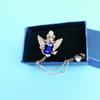 Corrente de Colar Broche de Desenho Animado Coroa Âncora Dourado Prateado Pingente Acessórios para Bolsa Alfinete de Casal Original e Requintado