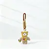 Adorable Gorro de Punto Oso Colgante Decoración de Bolsa, Mismo Estilo que en Xiaohongshu, Cadena para Teléfono, Llavero de Oso de Peluche Feo-Bonito