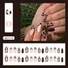 Estampado de Leopardo Avellana Estilo Ojo de Gato Estilo Francés Dulce y Fresco Estilo Europeo y Americano Arte de Uñas Removible 30 Piezas Uñas Postizas