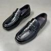 Zapatos de Negocios Estilo Británico de Piel de Vacuno de Primera Capa para Hombre, Zapatos de Cuero Formales para Caballero Modernos y Versátiles, Zapatos Casuales de Cuero para Hombre de un Solo Pie
