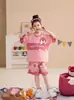 Pijama de verano para niña, fino, de algodón para niños, traje de manga corta y shorts, ropa de casa linda de dibujos animados para niñas