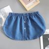 Artefato de Base para Suéter All-match Azul Jeans Bainha Cortina Pequena de Pum Saia de Inverno Empilhada Slim Cobre Quadril Saia Feminina