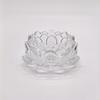 Suporte de Velas Criativo de Vidro Cristalino Base de Lótus de Cristal Suporte de Velas de Lótus de Camada Dupla Suporte de Velas de Lótus com Pétalas Duplas Ornamentos Românticos
