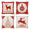Amazon Transfronterizo Temu Nuevo Cojín de Almohada Navideño Decoración para el Hogar Felpa Corta Lino Funda de Almohada Estampada