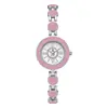 Reloj de cuarzo de lujo de alta calidad para mujer, reloj de pulsera redondo moderno y a la moda, adecuado como accesorio o regalo
