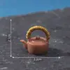 Set Creativo de Micro-Paisaje para Preparar Té con Tetera de Bambú y Arcilla Púrpura, Accesorios de Decoración DIY, Mini Adornos de Escritorio