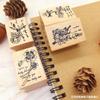 Carimbo de Borracha Artesanal DIY Criativo Fofo Selo de Ano Novo de Madeira Retrô com Flores e Grama Caderno Diário Álbum de Fotos Papelaria