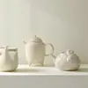Tetera de Cerámica Estilo Dinastías Tang y Song con Esmalte Ceniza para Uso Doméstico, con Filtro de Agujero de Bola, Adecuada para Té Kung Fu, Tetera Individual de Mano