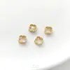 Conjunto de Contas Trevo de Quatro Folhas Coloridas Duradouras Preenchido com Ouro 14K Conjunto de Contas de Cristal e Pérola Feito à Mão para DIY Acessórios de Material para Contas