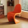 Silla Panton silla moderna para el hogar silla de comedor de diseñador silla nórdica silla simple de plástico moderna con respaldo para discusiones y taburete de maquillaje