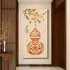 Jarrón Calabaza Pintura Colgante Nuevo Estilo Chino Pintura Decorativa de Entrada Pintura Fu Lu Jixiang Pintura de Pared para Pasillo de Sala de Estar