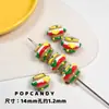 Contas Pintadas à Mão Contas Listradas de Coração DIY Corrente Colorida para Celular Chaveiro Colar Pulseira Pingente de Fivela de Zíper Contas Soltas