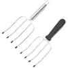 Tenedor de barbacoa de acero inoxidable, herramienta para asar, tenedor de barbacoa, tenedor para pollo, bistec, pavo, tenedor de alambre, grado alimenticio uso en exteriores