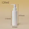 Frasco de óleo demaquilante com ombro reto e pump de liberação rápida em estoque, frasco de loção de plástico PE, frasco dosador de loção corporal 100/120/150ml