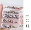 Nueva Bolsa de 6 Compartimentos con Pedrería para Uñas, Pedrería de Vidrio Blanco AB, Pedrería Plana Super Brillante, Pedrería Mixta, Venta al por Mayor desde Fabricante