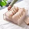 Caja de almacenamiento de malla para ropa interior, panties y calcetines, compartimentada, plegable, para almacenamiento y organización tipo cajón en el armario del hogar