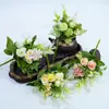 Rosas Pequeñas Frescas Artificiales Atadas a Mano para Mesa de Comedor y Mesa de Café, Decoración del Hogar Estilo Pastoral, Flores Falsas para Bodas, Flores Artificiales