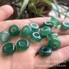 Pingente de fivela Ping An de jade de seda dourada com furo grande Dongling Jade Ping An Anel Fivela de jade Acessórios artesanais DIY Anel de jade de calcedônia de gelo