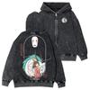 Otoño e Invierno Nuevo Anime Japonés Algodón Grueso Lavado Vintage Casual Holgado con Capucha Cardigan Moderno