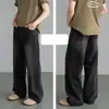 Jeans Masculino Transfronteiriço Sudeste Asiático Lavado Jeans de Perna Larga Masculino Calças Retas Largas Desgastadas Retro