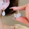 Pendientes Geométricos en Forma de C de Resina Estilo Retro Maillard, Pendientes de Lujo Ligero de Gama Alta, Pendientes Exquisitos Modernos y Personalizados para Mujer