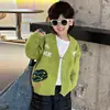 Cárdigan de Oso de Dibujos Animados y Árbol para Niños Primavera y Otoño 2026 Nuevo Otoño Estilo Coreano Moderno Fresco Chaqueta Casual para Niño Pequeño