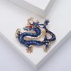 Nuevo Broche de Dragón de Piso con Gota de Aceite de Esmalte de Alta Calidad Dominante Poderoso Dragón del Zodíaco Chino Pin Accesorios para Abrigo de Hombre y Mujer