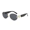 Gafas de Sol Ovaladas Pequeñas de Estilo Europeo y Americano Transfronterizas con Varillas de Metal y Borde en Forma de Abanico sin Marco Incrustado de Diamantes, Gafas de Sol Personalizadas para Mujer con un Toque de Lujo