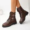 Comercio Electrónico Transfronterizo Tallas Grandes Otoño/Invierno 2026 Nuevas Botas de Tobillo Chelsea con Tacón Grueso Estilo Británico Moda Casual con Cremallera Lateral para Mujer