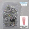 Abanico Rey Brillante con Diamantes Ss4 Ab Sueltos Transparentes Redondos Flatback Aurora Symphony Cristales para Uñas Rhinestones
