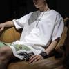 Camiseta de Algodón Puro Pesado para Pareja de Manga Corta para Hombre Marca de Moda Ins Camiseta de Media Manga para Hombre Verano Moda Camiseta Básica Top
