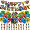 Banner de decoración para fiesta de cumpleaños temática de Brawl Stars, banderines, adorno para pastel y set de globos en stock