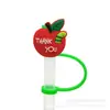 Tampa de Pó de Planta Fofa Transfronteiriça Capa de Canudo para Bebida Pronta Desenho Animado de Fruta Silicone Tampa de Canudo Acessórios para Canudo