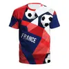 Camiseta Casual Esportiva de Manga Curta com Gola Redonda para Torcedor da Copa do Mundo, Nova Coleção Primavera/Verão Transfronteiriça, Futebol Nacional