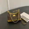 Bolso de hombro con cadena bordada de patrón de rombos, nuevo estilo 2026, versátil, moderno y elegante, se puede llevar como bolso de hombro, bolso cruzado o bolso de axila