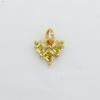 Pendente pequeno em forma de coração de diamante com retenção de cor em ouro 18K com diamante colorido, pingente pingente pingente acessórios para pulseira DIY pulseira colar
