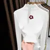 Nova Blusa Quente Outono e Inverno 2026 para Meninas com Gola Meia-Alta para Crianças de Meia-Idade e Grandes Camisa Base Casual de Pelúcia Escovada para Meninas