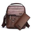 Bolso bandolera para hombre, bolso de hombro vintage de cuero, vertical, portátil, de negocios, informal, de cuero, tipo cartera, bolso para hombre.