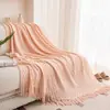 Manta tejida en forma de diamante, nueva manta de pie de cama, manta de ocio amigable con la piel para aire acondicionado, manta cálida para sofá, dormitorio